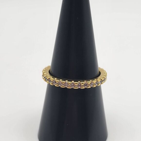 Bomb Party Band Ring Size 8 RG31519  Bomb Party Gold Tone & CZ Eternity Ring (8)